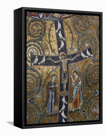 12th Century Fresco of Christ's Triumph on the Cross, San Clemente Basilica, Rome, Lazio-Godong-Framed Premier Image Canvas