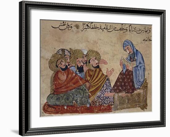 13th Century Turkey Miniature Depicting Socrates Discussing Philosophy with His Disciples-null-Framed Giclee Print