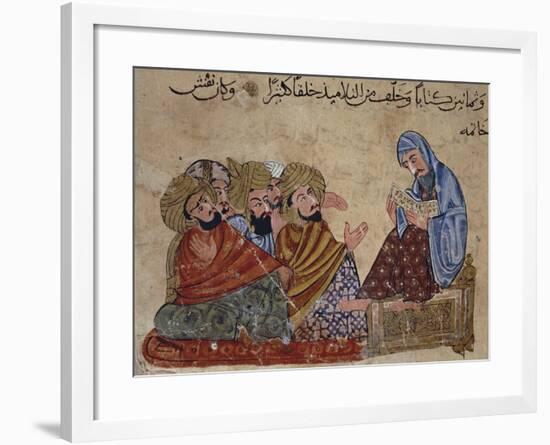 13th Century Turkey Miniature Depicting Socrates Discussing Philosophy with His Disciples-null-Framed Giclee Print