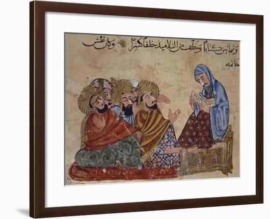 13th Century Turkey Miniature Depicting Socrates Discussing Philosophy with His Disciples-null-Framed Giclee Print