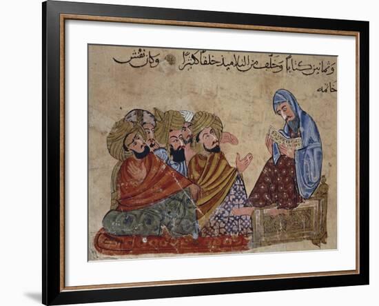 13th Century Turkey Miniature Depicting Socrates Discussing Philosophy with His Disciples-null-Framed Giclee Print