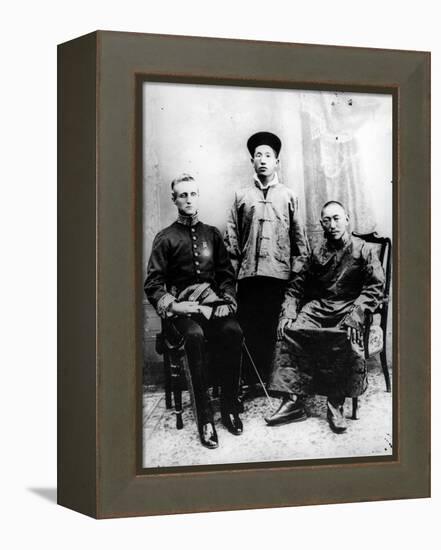 13th Dalai Lama, Sir Charles Bell and Maharaj Kumar Sidkeong Trul-Ku, 1910-English Photographer-Framed Premier Image Canvas