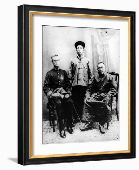 13th Dalai Lama, Sir Charles Bell and Maharaj Kumar Sidkeong Trul-Ku, 1910-English Photographer-Framed Photographic Print