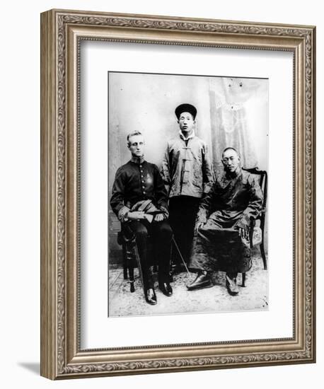 13th Dalai Lama, Sir Charles Bell and Maharaj Kumar Sidkeong Trul-Ku, 1910-English Photographer-Framed Photographic Print