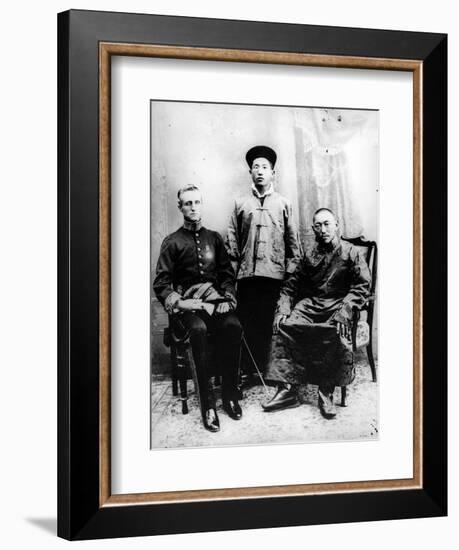 13th Dalai Lama, Sir Charles Bell and Maharaj Kumar Sidkeong Trul-Ku, 1910-English Photographer-Framed Photographic Print