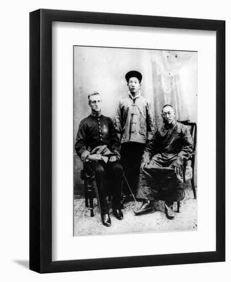 13th Dalai Lama, Sir Charles Bell and Maharaj Kumar Sidkeong Trul-Ku, 1910-English Photographer-Framed Photographic Print