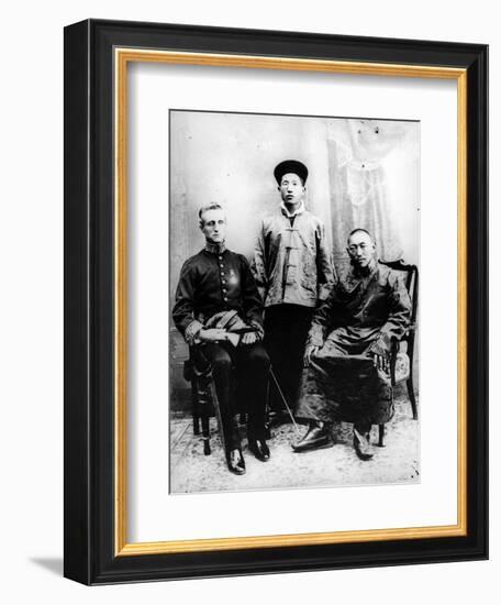 13th Dalai Lama, Sir Charles Bell and Maharaj Kumar Sidkeong Trul-Ku, 1910-English Photographer-Framed Photographic Print