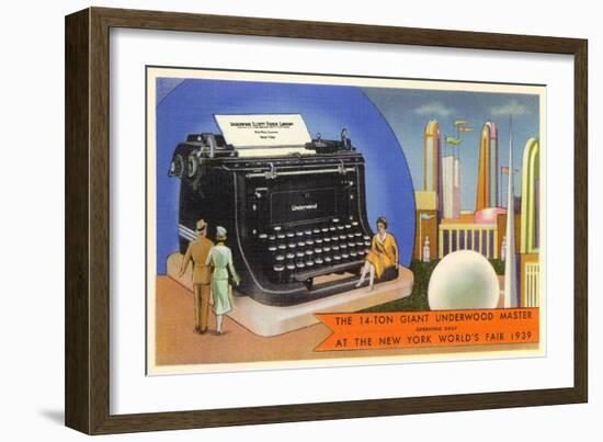 14-Ton Typewriter, New York World's Fair, 1939-null-Framed Art Print