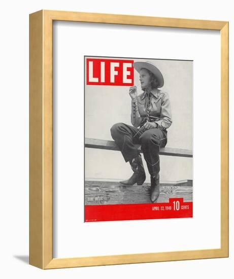 14-yr-old Cowgirl Jimmy Rogers Showing off Latest Western Clothing Trend, April 22, 1940-Peter Stackpole-Framed Photographic Print