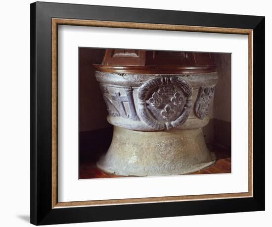 14th Century Baptismal Font, Sauze D'Oulx Parish Church, Italy-null-Framed Giclee Print