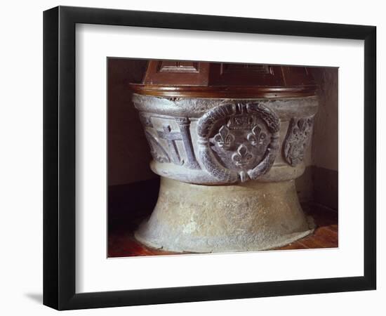 14th Century Baptismal Font, Sauze D'Oulx Parish Church, Italy-null-Framed Giclee Print