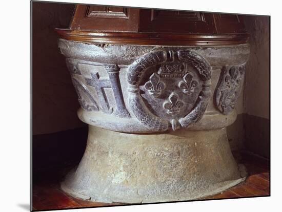 14th Century Baptismal Font, Sauze D'Oulx Parish Church, Italy-null-Mounted Giclee Print