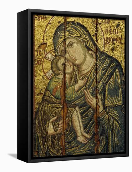 14th Century Icon of the Virgin Episkepis, in the Byzantine Museum in Athens, Greece, Europe-Gavin Hellier-Framed Premier Image Canvas