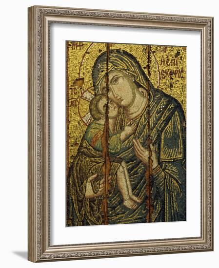 14th Century Icon of the Virgin Episkepis, in the Byzantine Museum in Athens, Greece, Europe-Gavin Hellier-Framed Photographic Print