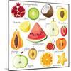 15 Bright Fruit Pieces-mart_m-Mounted Art Print