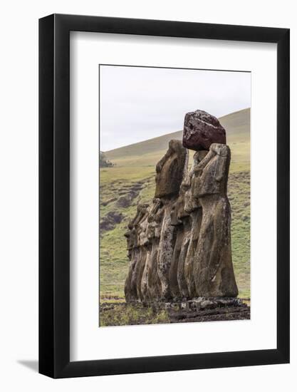 15 Moai Restored Ceremonial Site of Ahu Tongariki-Michael Nolan-Framed Photographic Print