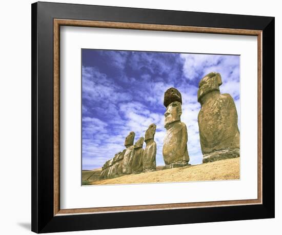 15 Moais, Ahu Tongariki, Easter Island, Chile-Walter Bibikow-Framed Photographic Print