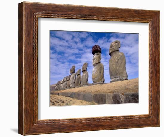 15 Moais at Ahu Tongariki, Easter Island, Chile-Walter Bibikow-Framed Photographic Print