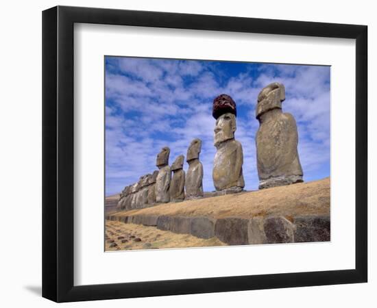 15 Moais at Ahu Tongariki, Easter Island, Chile-Walter Bibikow-Framed Photographic Print