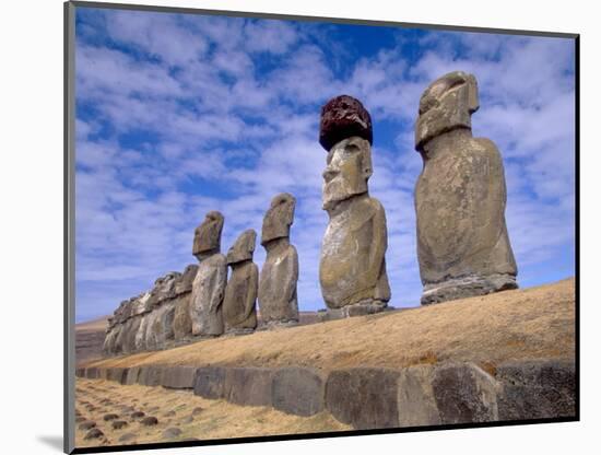 15 Moais at Ahu Tongariki, Easter Island, Chile-Walter Bibikow-Mounted Photographic Print