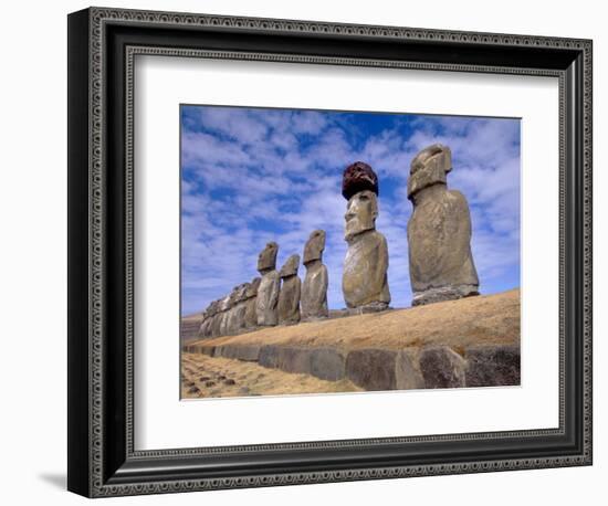 15 Moais at Ahu Tongariki, Easter Island, Chile-Walter Bibikow-Framed Photographic Print