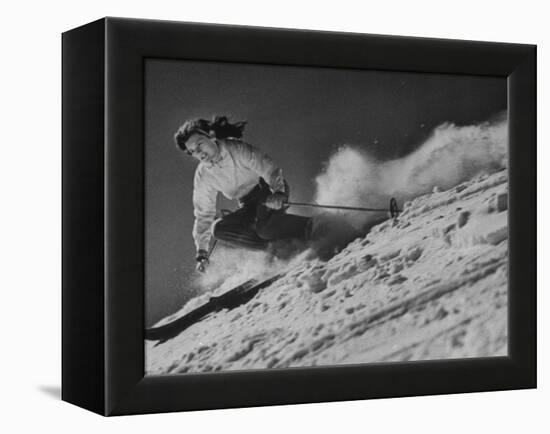 15-Year Old Skiing Prodigy Andrea Mead Lawrence Practicing for Winter Olympics-null-Framed Premier Image Canvas