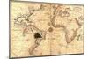1544 Nautical Map of the Atlantic Ocean-null-Mounted Art Print