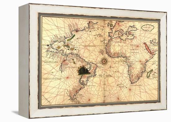 1544 Nautical Map of the Atlantic Ocean-null-Framed Stretched Canvas