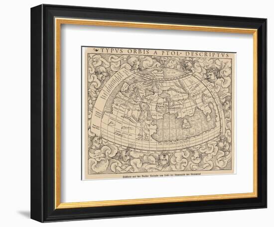 1545 Map from Basel Switzerland Depicting the World as Known to Ptolemy in the 2nd Century-null-Framed Photographic Print