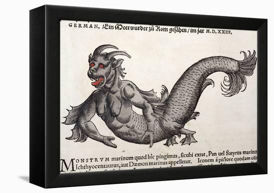 1560 Gesner Mermaid Sea Monster-Paul Stewart-Framed Premier Image Canvas