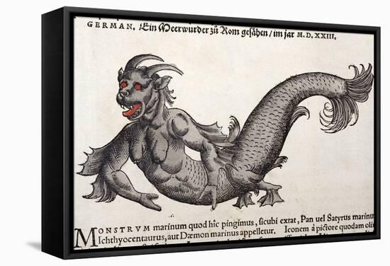 1560 Gesner Mermaid Sea Monster-Paul Stewart-Framed Premier Image Canvas