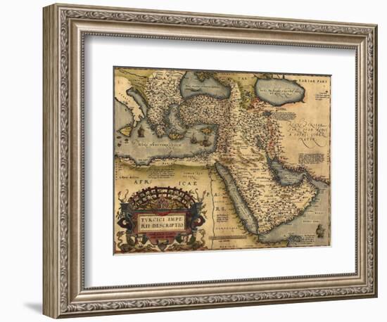 1570 Map of Asia Minor, Then the Ottoman Empire, from Abraham Ortelius' Atlas-null-Framed Art Print