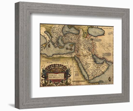 1570 Map of Asia Minor, Then the Ottoman Empire, from Abraham Ortelius' Atlas-null-Framed Art Print
