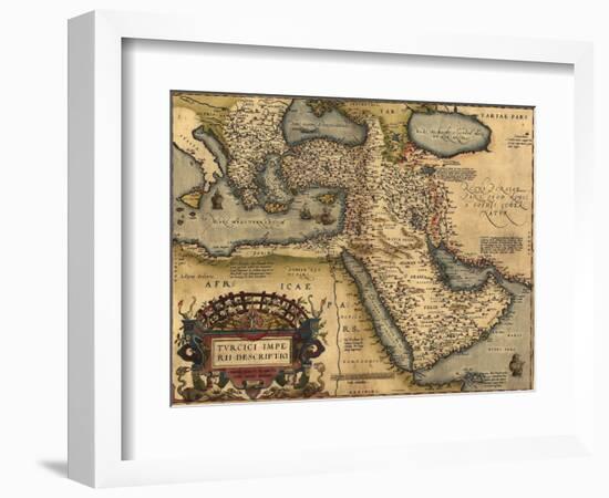 1570 Map of Asia Minor, Then the Ottoman Empire, from Abraham Ortelius' Atlas-null-Framed Art Print