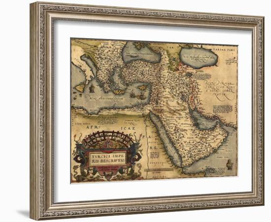 1570 Map of Asia Minor, Then the Ottoman Empire, from Abraham Ortelius' Atlas-null-Framed Art Print