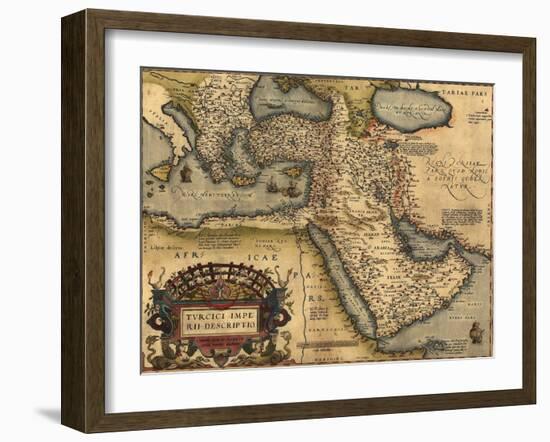 1570 Map of Asia Minor, Then the Ottoman Empire, from Abraham Ortelius' Atlas-null-Framed Art Print