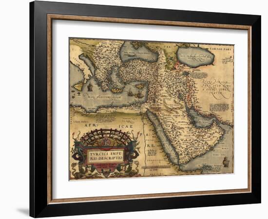 1570 Map of Asia Minor, Then the Ottoman Empire, from Abraham Ortelius' Atlas-null-Framed Art Print