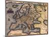 1570 Map of Europe. from Abraham Ortelius' Atlas, Theatrvm Orbis Terrarvm-null-Mounted Art Print