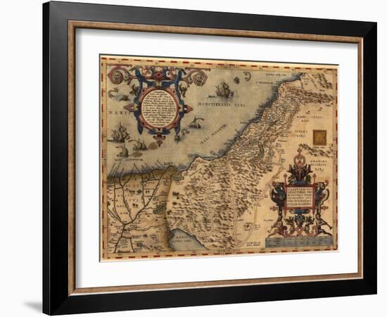 1570 Map of Palestine, from Abraham Ortelius' Atlas-null-Framed Art Print