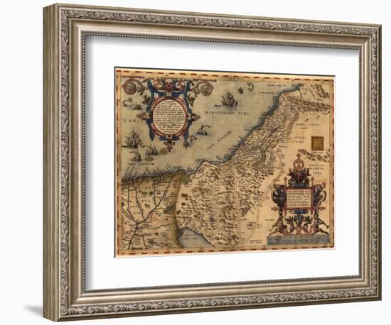 1570 Map of Palestine, from Abraham Ortelius' Atlas-null-Framed Art Print