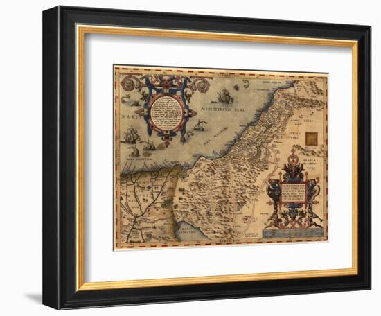 1570 Map of Palestine, from Abraham Ortelius' Atlas-null-Framed Art Print