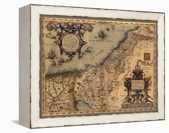 1570 Map of Palestine, from Abraham Ortelius' Atlas-null-Framed Stretched Canvas