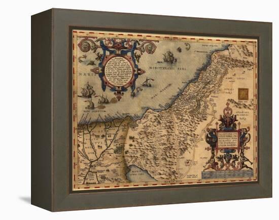 1570 Map of Palestine, from Abraham Ortelius' Atlas-null-Framed Stretched Canvas