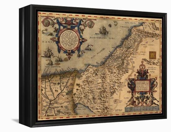 1570 Map of Palestine, from Abraham Ortelius' Atlas-null-Framed Stretched Canvas