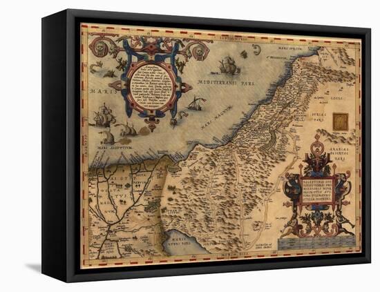 1570 Map of Palestine, from Abraham Ortelius' Atlas-null-Framed Stretched Canvas