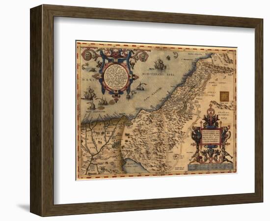 1570 Map of Palestine, from Abraham Ortelius' Atlas-null-Framed Premium Giclee Print