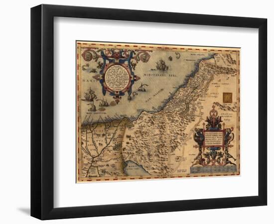 1570 Map of Palestine, from Abraham Ortelius' Atlas-null-Framed Premium Giclee Print