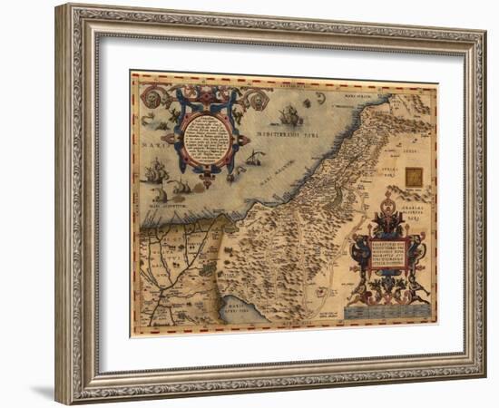 1570 Map of Palestine, from Abraham Ortelius' Atlas-null-Framed Art Print