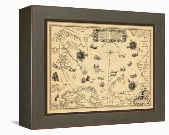 1598, Greenland, Finland, Iceland, Norway, Russia, Sweden, North Pole, Arctic Ocean-null-Framed Premier Image Canvas