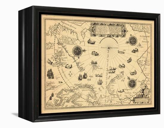 1598, Greenland, Finland, Iceland, Norway, Russia, Sweden, North Pole, Arctic Ocean-null-Framed Premier Image Canvas